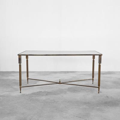 Maison Charles Maison Charles Coffee Table in Patinated Brass and Mirror Glass 1960s