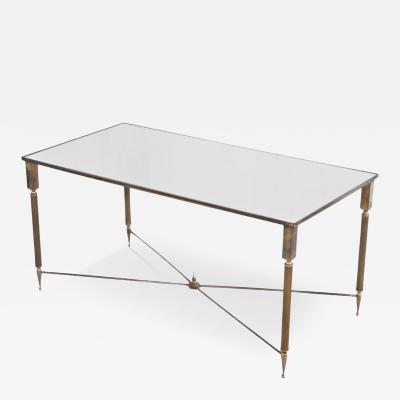 Maison Charles Maison Charles Coffee Table in Patinated Brass and Mirror Glass 1960s