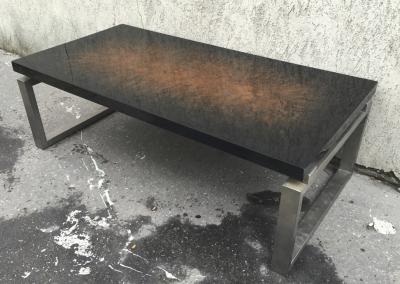 Maison Charles Maison Charles Superb Modern Brushed Steel Coffee Table with an Abstract Top