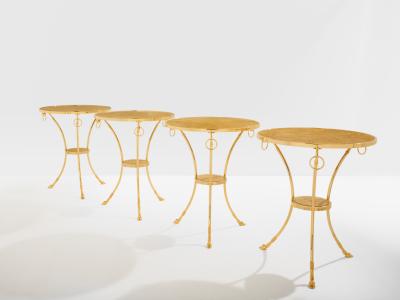 Maison Charles Maison Charles set of 4 brass marble gueridon tables 1960s