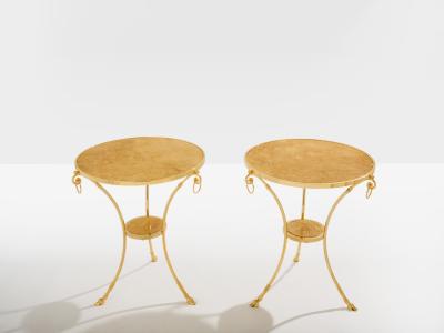 Maison Charles Maison Charles set of 4 brass marble gueridon tables 1960s