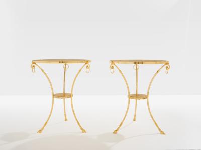 Maison Charles Maison Charles set of 4 brass marble gueridon tables 1960s