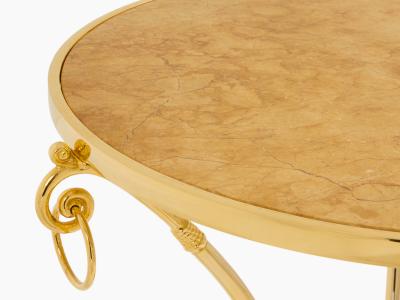 Maison Charles Maison Charles set of 4 brass marble gueridon tables 1960s