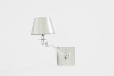 Maison Charles Maison Charles single brushed steel adjustable swing arm sconce 1960s
