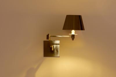 Maison Charles Maison Charles single brushed steel adjustable swing arm sconce 1960s