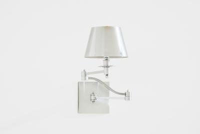 Maison Charles Maison Charles single brushed steel adjustable swing arm sconce 1960s