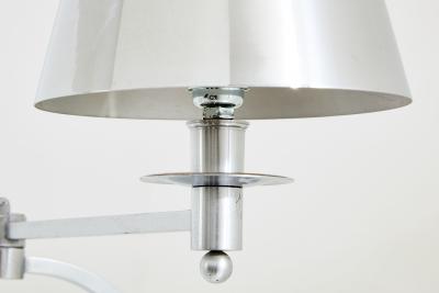 Maison Charles Maison Charles single brushed steel adjustable swing arm sconce 1960s