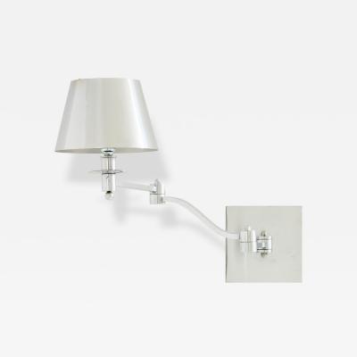 Maison Charles Maison Charles single brushed steel adjustable swing arm sconce 1960s