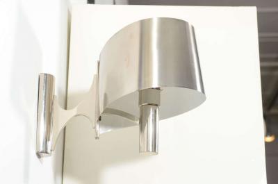 Maison Charles Miason Charles Pair of Polished Chrome Ribbon Sconces