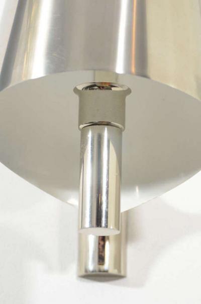 Maison Charles Miason Charles Pair of Polished Chrome Ribbon Sconces