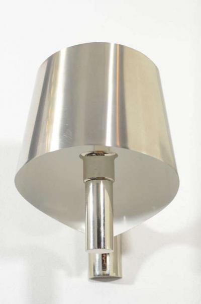 Maison Charles Miason Charles Pair of Polished Chrome Ribbon Sconces