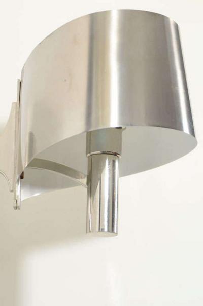 Maison Charles Miason Charles Pair of Polished Chrome Ribbon Sconces