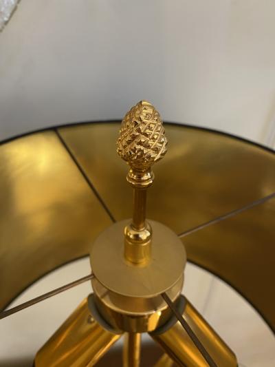 Maison Charles Mid Century Modern Brass Table Lamp in the Style of Maison Charles