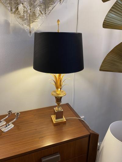 Maison Charles Mid Century Modern Brass Table Lamp in the Style of Maison Charles