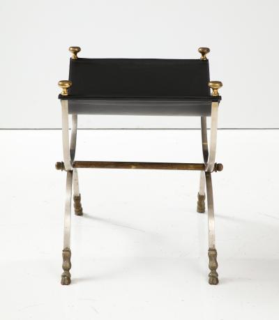 Maison Charles Neo Classical Stool with plain bronze knobs