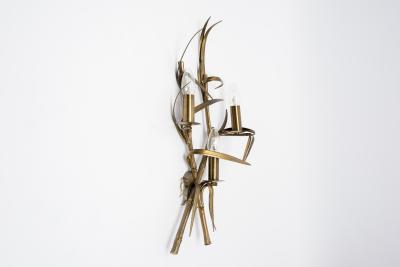 Maison Charles Pair Of bronze Bamboo sconces By maison Charles