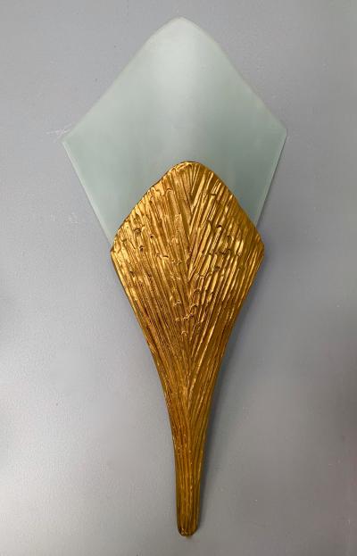 Maison Charles Pair of Bronze Sconces Nefertiti by Maison Charles France 1970s