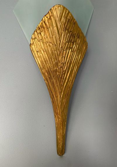 Maison Charles Pair of Bronze Sconces Nefertiti by Maison Charles France 1970s