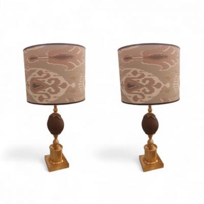 Maison Charles Pair of Coco Lamps in Maison Charles Style 1950s