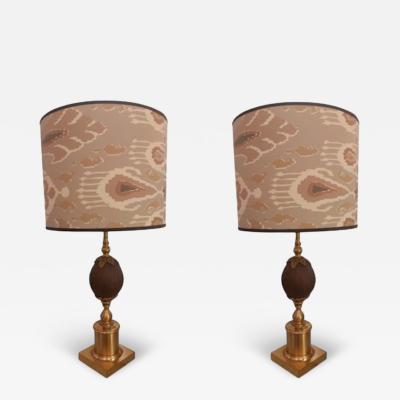 Maison Charles Pair of Coco Lamps in Maison Charles Style 1950s