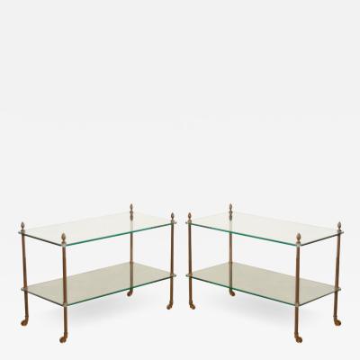 Maison Charles Pair of French Maison Charles Tiered Side Tables