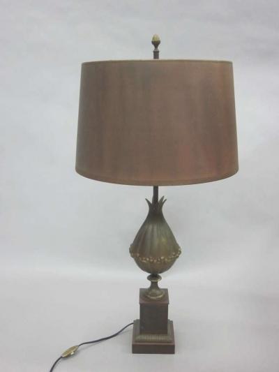 Maison Charles Pair of French Modern Neoclassical Bronze Table Lamps Shades by Maison Charles