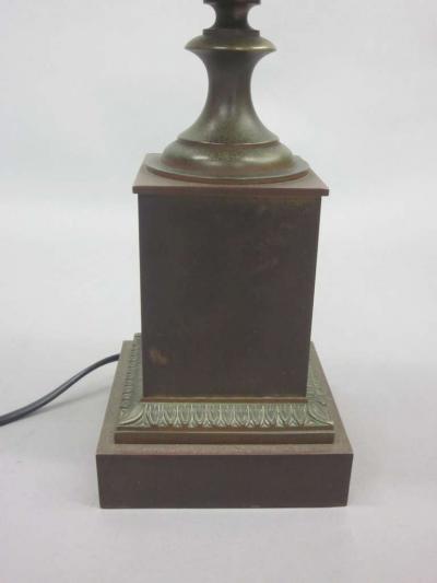 Maison Charles Pair of French Modern Neoclassical Bronze Table Lamps Shades by Maison Charles