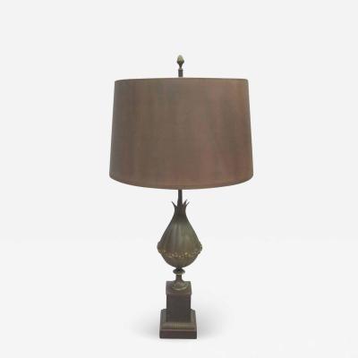 Maison Charles Pair of French Modern Neoclassical Bronze Table Lamps Shades by Maison Charles
