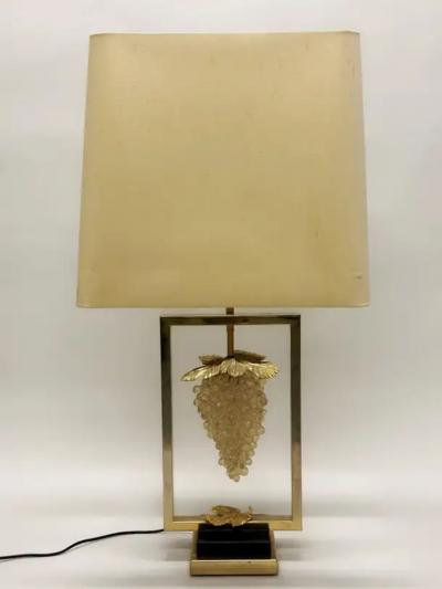 Maison Charles Pair of French Modern Neoclassical Crystal Brass Table Lamps by Maison Charles