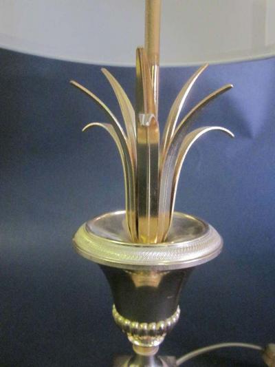 Maison Charles Pair of Midcentury Brass Pineapple Frond Table Lamps Maison Charles Attributed