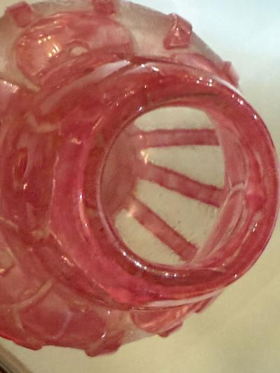 Maison Degu Rare Signed French Art Deco Vase by Degu Acid Etched Glass Circa Late 1920s