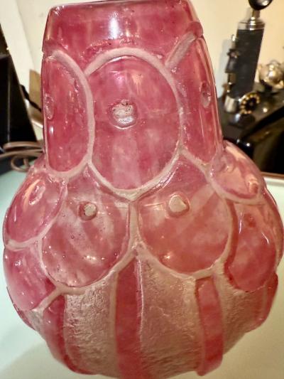 Maison Degu Rare Signed French Art Deco Vase by Degu Acid Etched Glass Circa Late 1920s