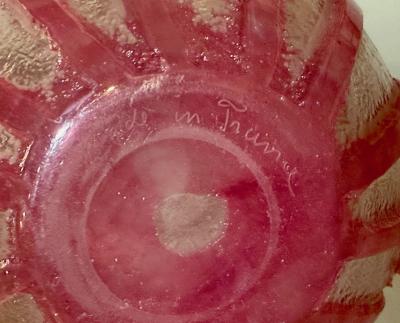 Maison Degu Rare Signed French Art Deco Vase by Degu Acid Etched Glass Circa Late 1920s