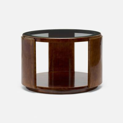 Maison Dominique Mahogany and Nickel Plated Brass Side Table by Maison Dominique