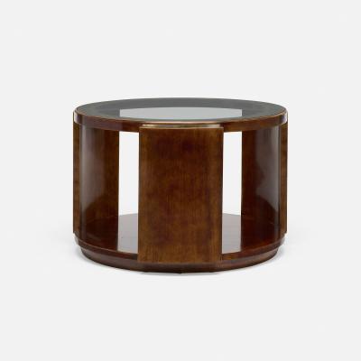 Maison Dominique Mahogany and Nickel Plated Brass Side Table by Maison Dominique