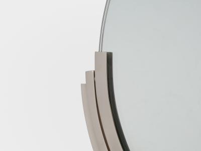 Maison Dominique Maison Dominique Art Deco nickel plate metal vanity mirror 1930s