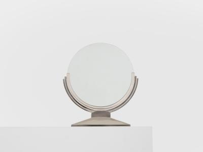 Maison Dominique Maison Dominique Art Deco nickel plate metal vanity mirror 1930s
