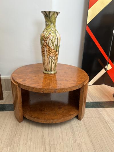 Maison Dominique Maison Dominique Attributed Art Deco Drum Coffee Table France circa 1930