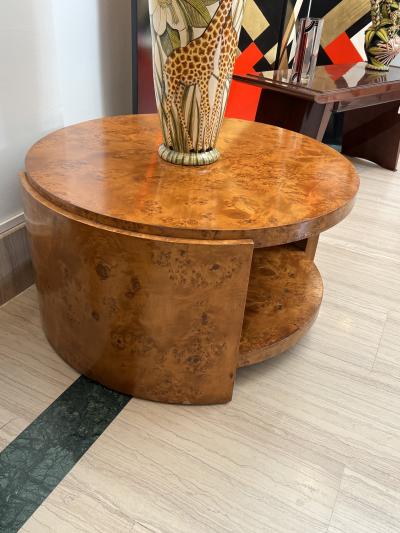 Maison Dominique Maison Dominique Attributed Art Deco Drum Coffee Table France circa 1930