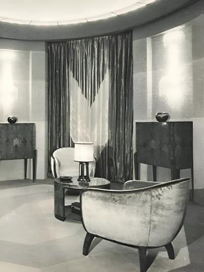 Maison Dominique Maison Dominique Attributed Art Deco Drum Coffee Table France circa 1930