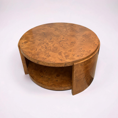 Maison Dominique Maison Dominique Attributed Art Deco Drum Coffee Table France circa 1930