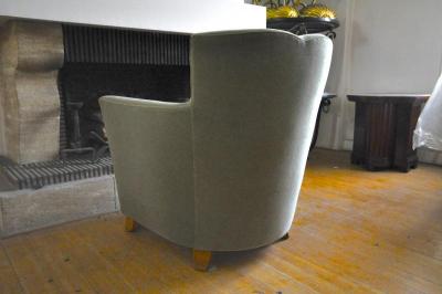 Maison Dominique Maison Dominique Chic Armchairs Newly Reupholstered in Mohair Velvet