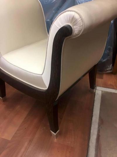 Maison Dominique Maison Dominique Rarest Palm Tree Art Deco Bench Newly Covered in Satin Silk