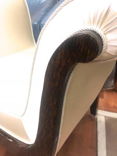 Maison Dominique Maison Dominique Rarest Palm Tree Art Deco Bench Newly Covered in Satin Silk