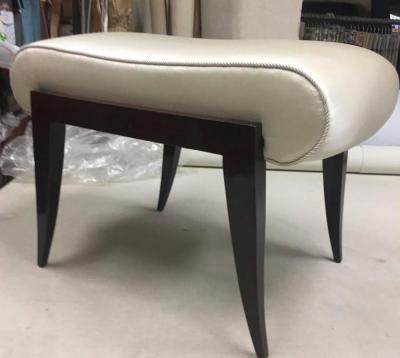 Maison Dominique Maison Dominique Rarest Refined Art Deco Bench Newly Covered in Satin Silk