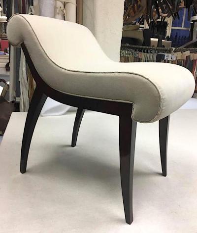 Maison Dominique Maison Dominique Superb Refined Art Deco Vanity Stool Newly Covered in Velvet
