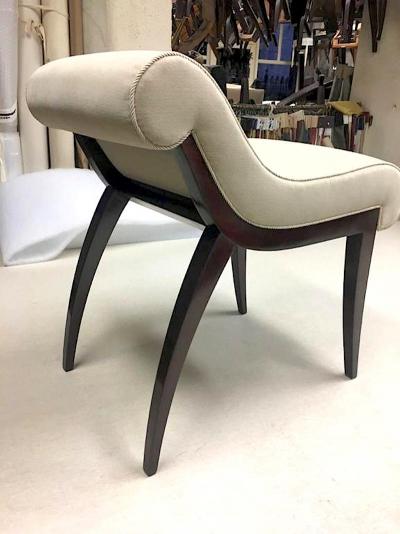 Maison Dominique Maison Dominique Superb Refined Art Deco Vanity Stool Newly Covered in Velvet