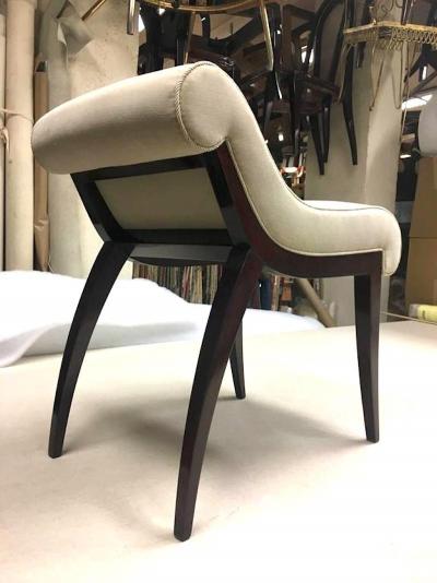 Maison Dominique Maison Dominique Superb Refined Art Deco Vanity Stool Newly Covered in Velvet