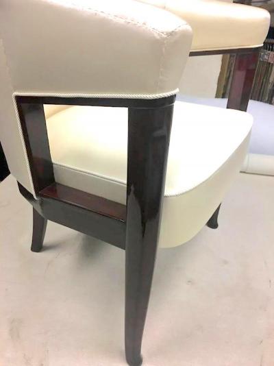 Maison Dominique Maison Dominique early refined pair of chairs newly covered in silk 