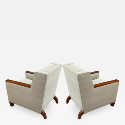 Maison Dominique Maison Dominique pair of refined Art Deco club chairs